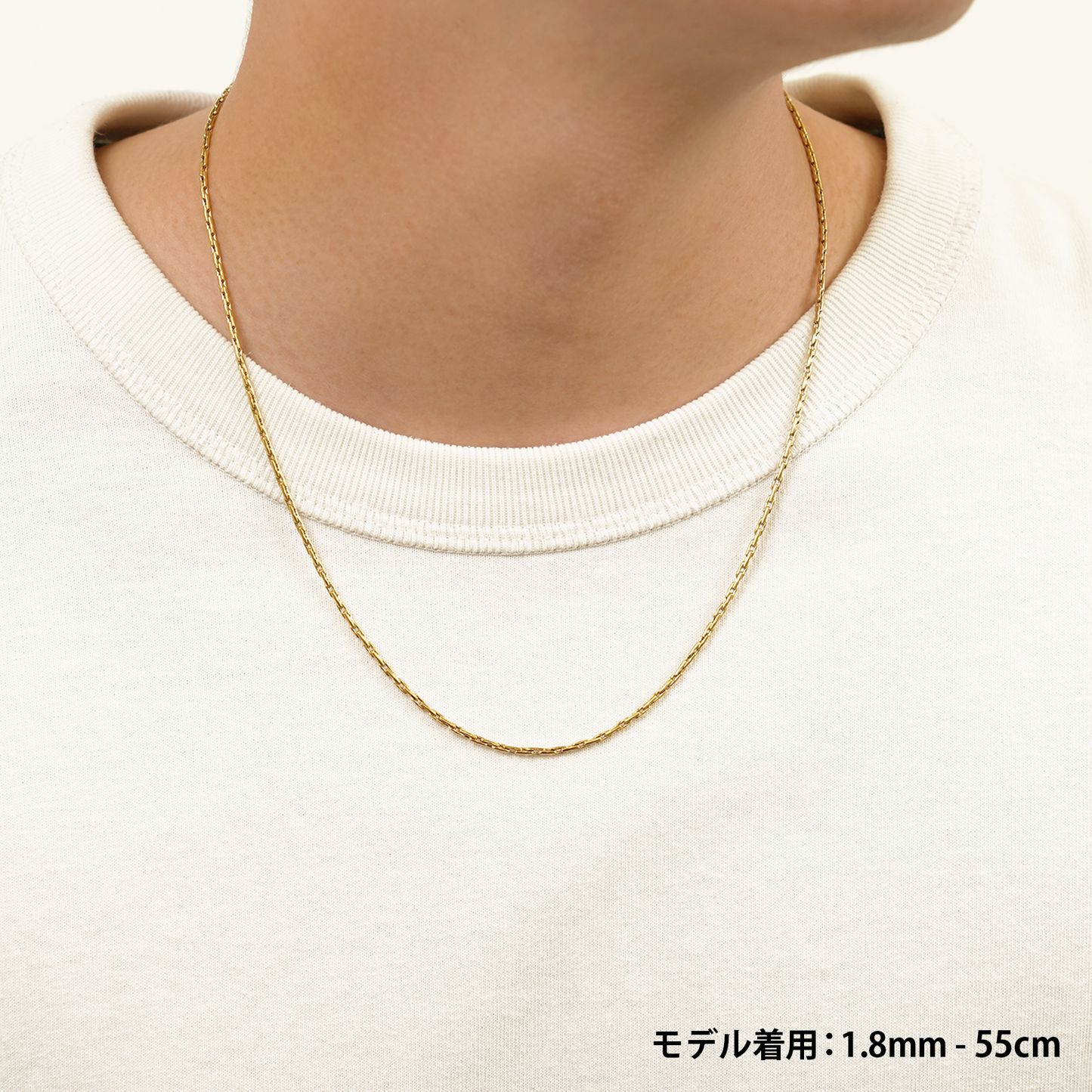 Dual oval chain slim necklace (cne0112g)