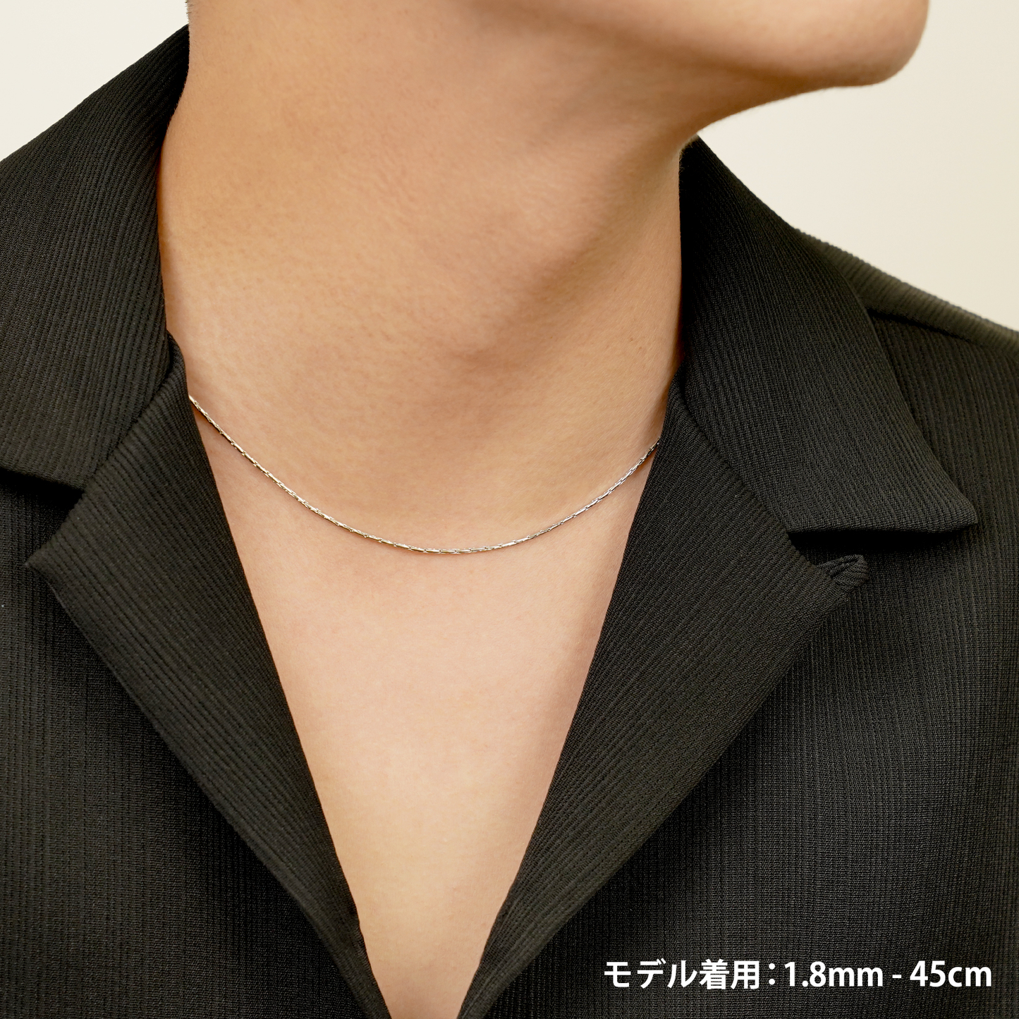 Dual oval chain slim necklace (cne0113s)
