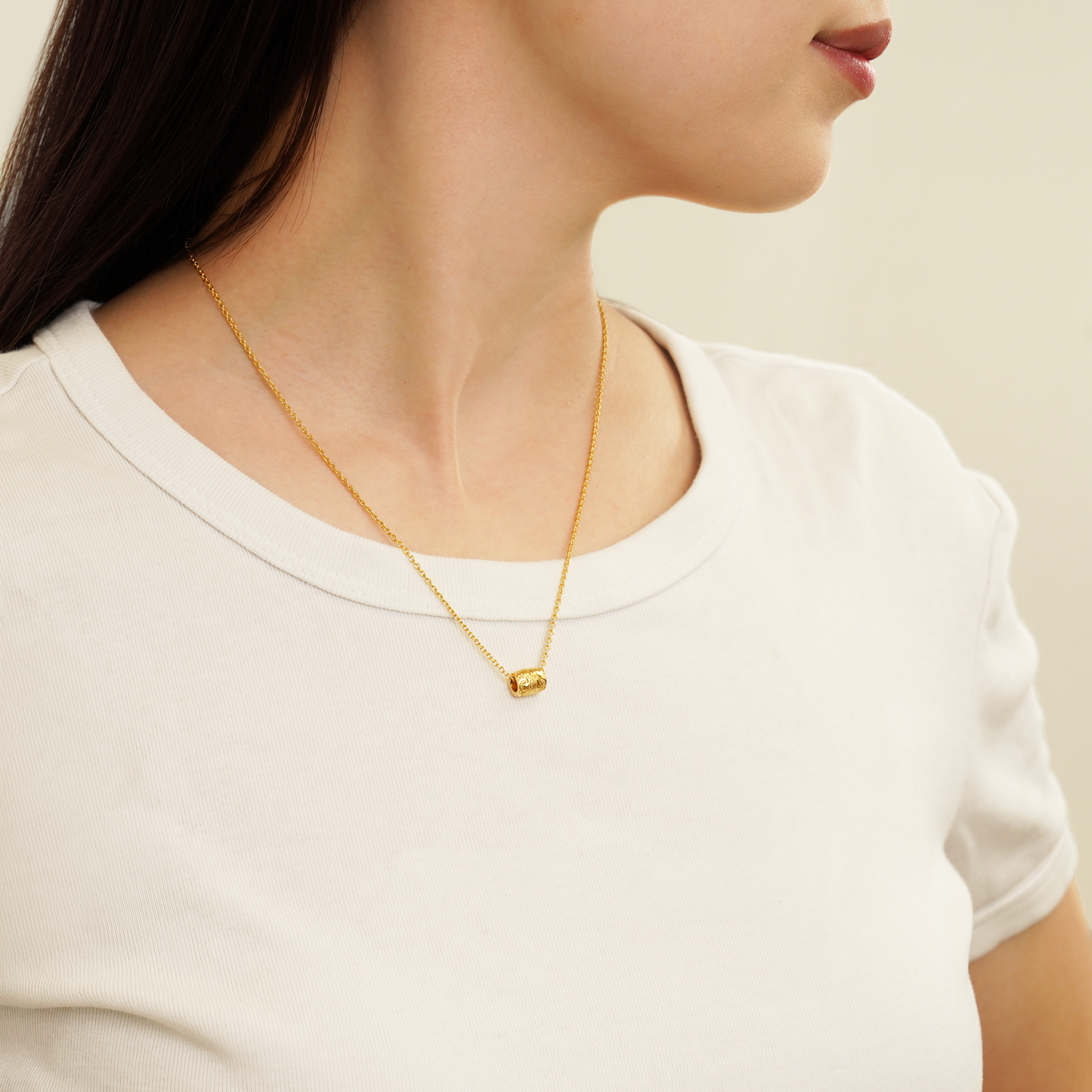 Hawaiian scroll barrel necklace (Hne0015g)