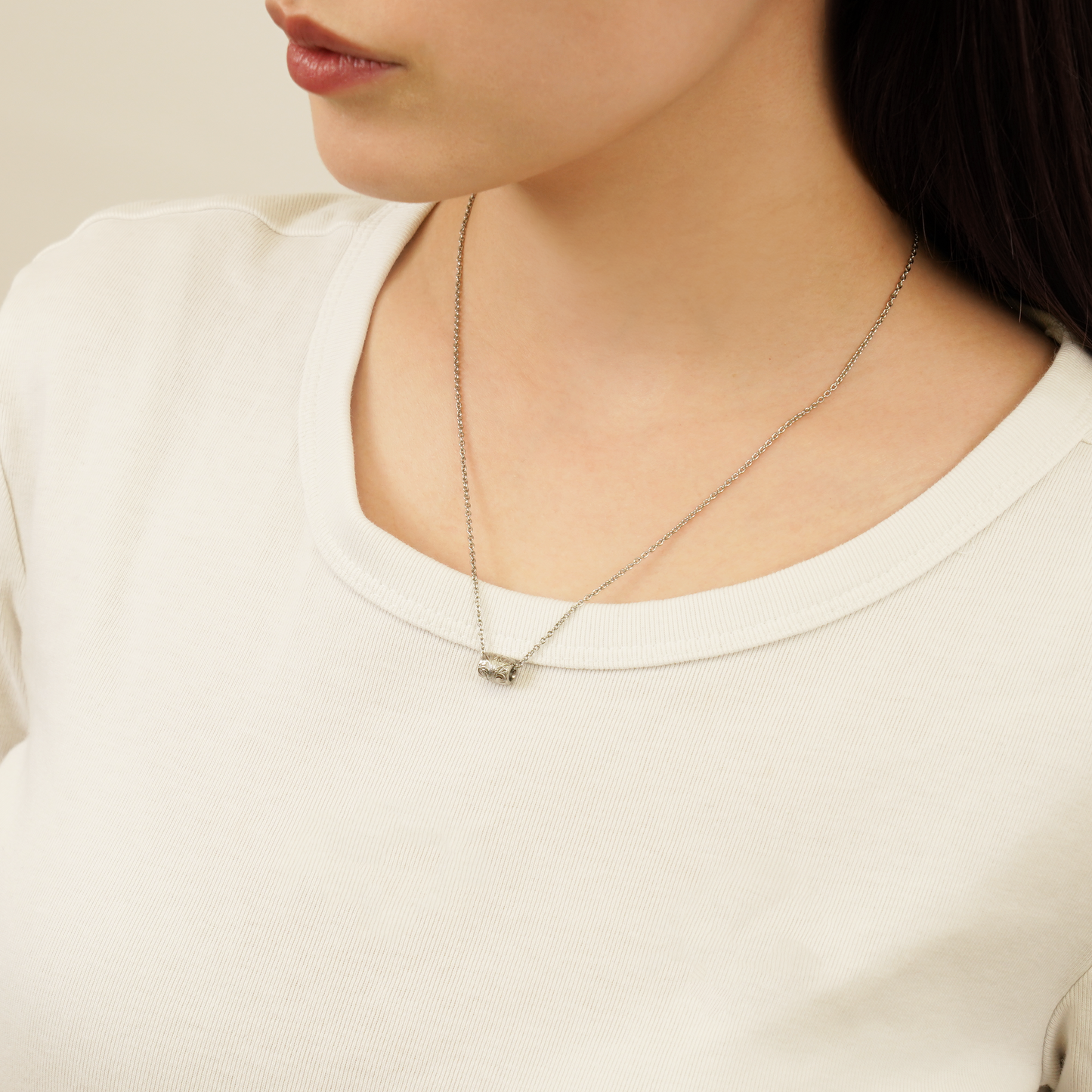 Hawaiian scroll barrel necklace (Hne0016s)