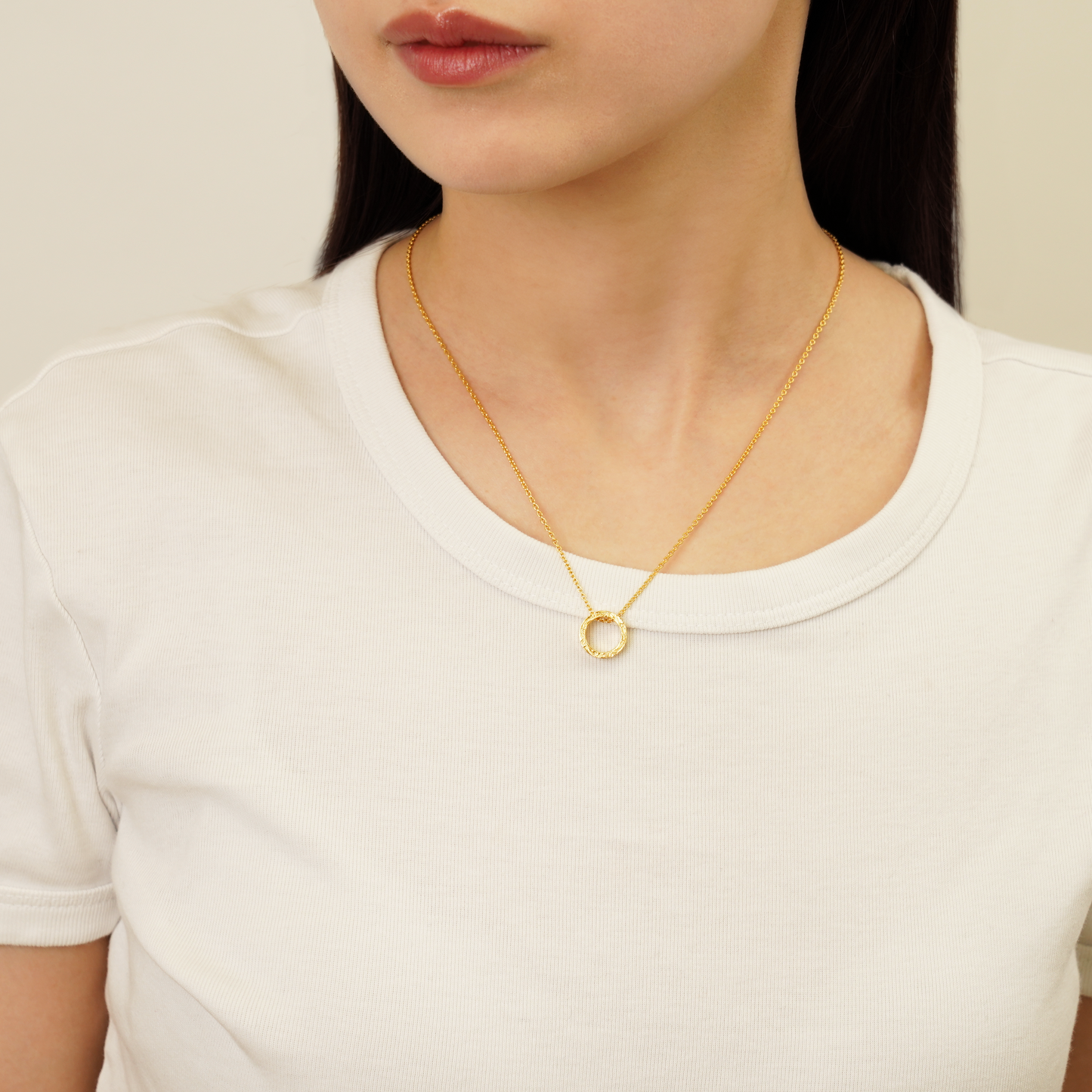Hawaiian scroll circle necklace (Hne0013g)