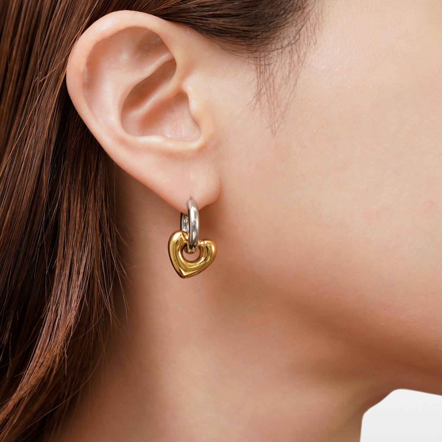 Heart hoop 2way pierce (rpi0072b)