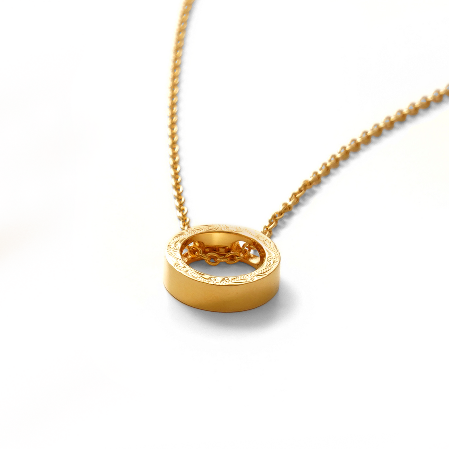 Hawaiian scroll circle necklace (Hne0013g)