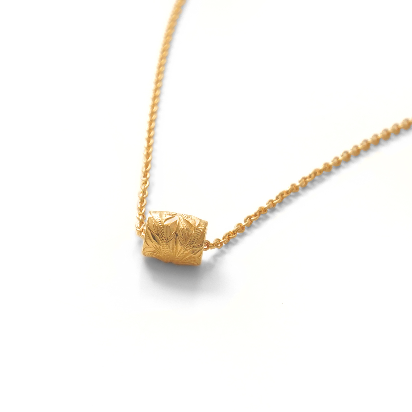 Hawaiian scroll barrel necklace (Hne0015g)