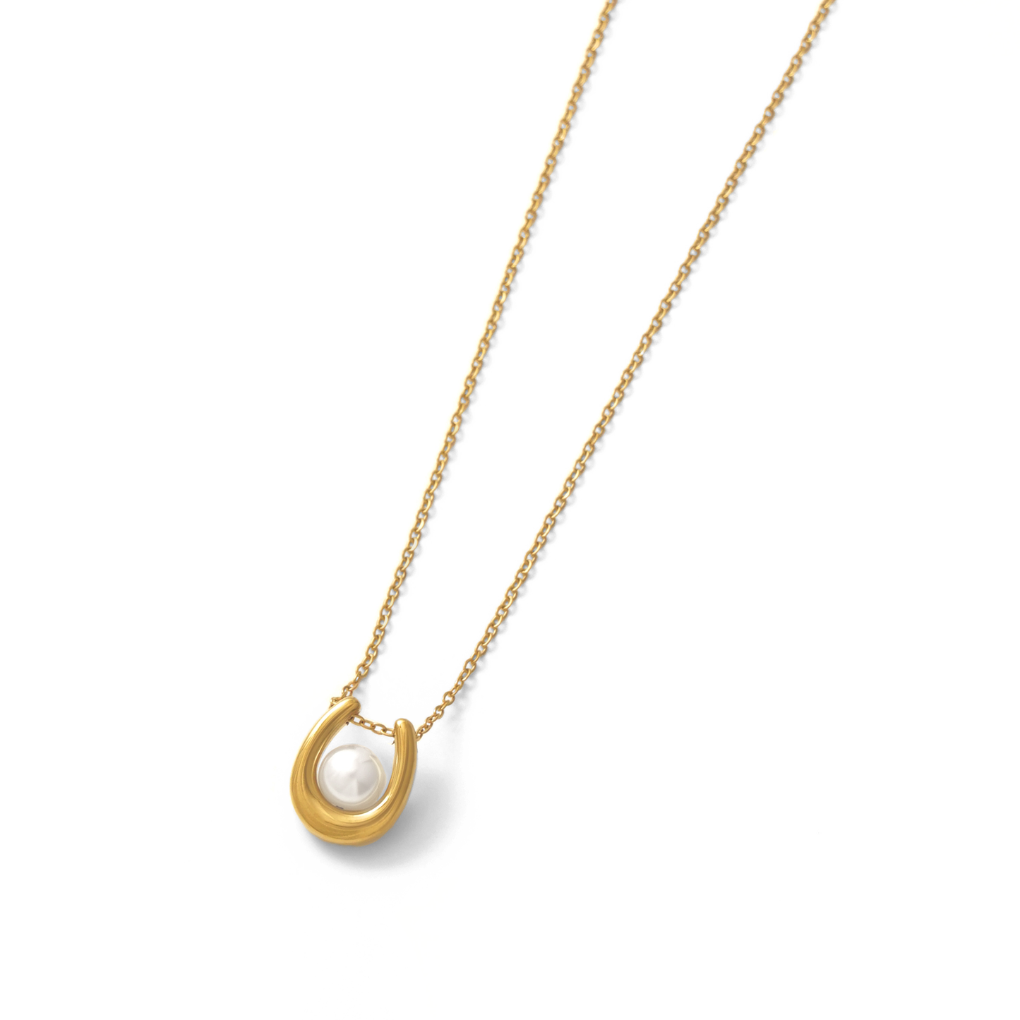 Pearl horseshoe necklace(rne0108g)