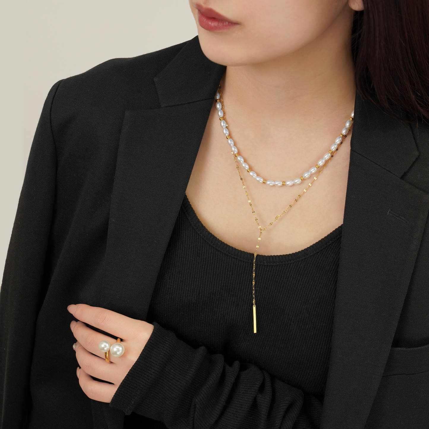 Pearl ball necklace(rne0085g)