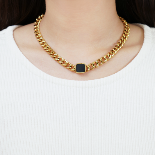 Square charm necklace(rne0102g)