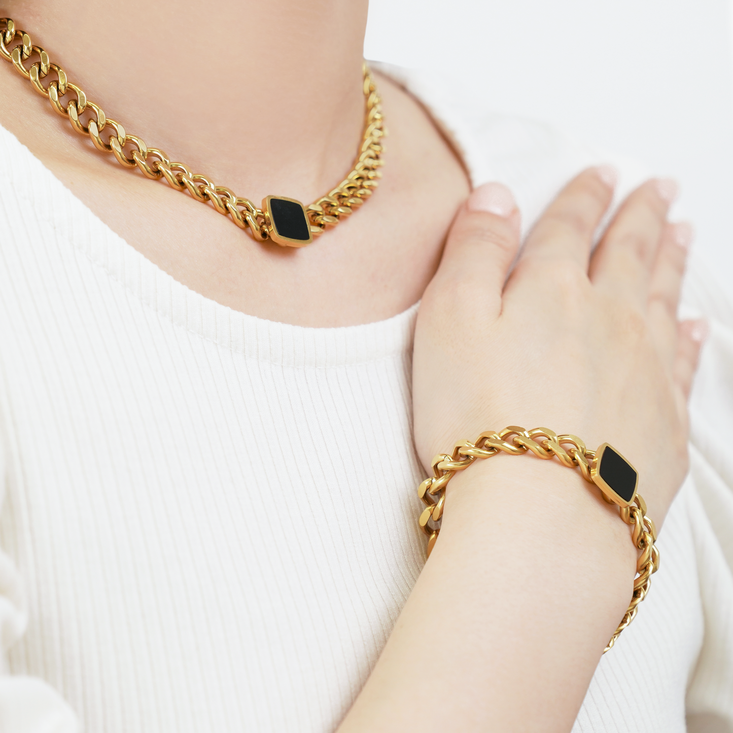 Square charm bracelet(rbr0037g)