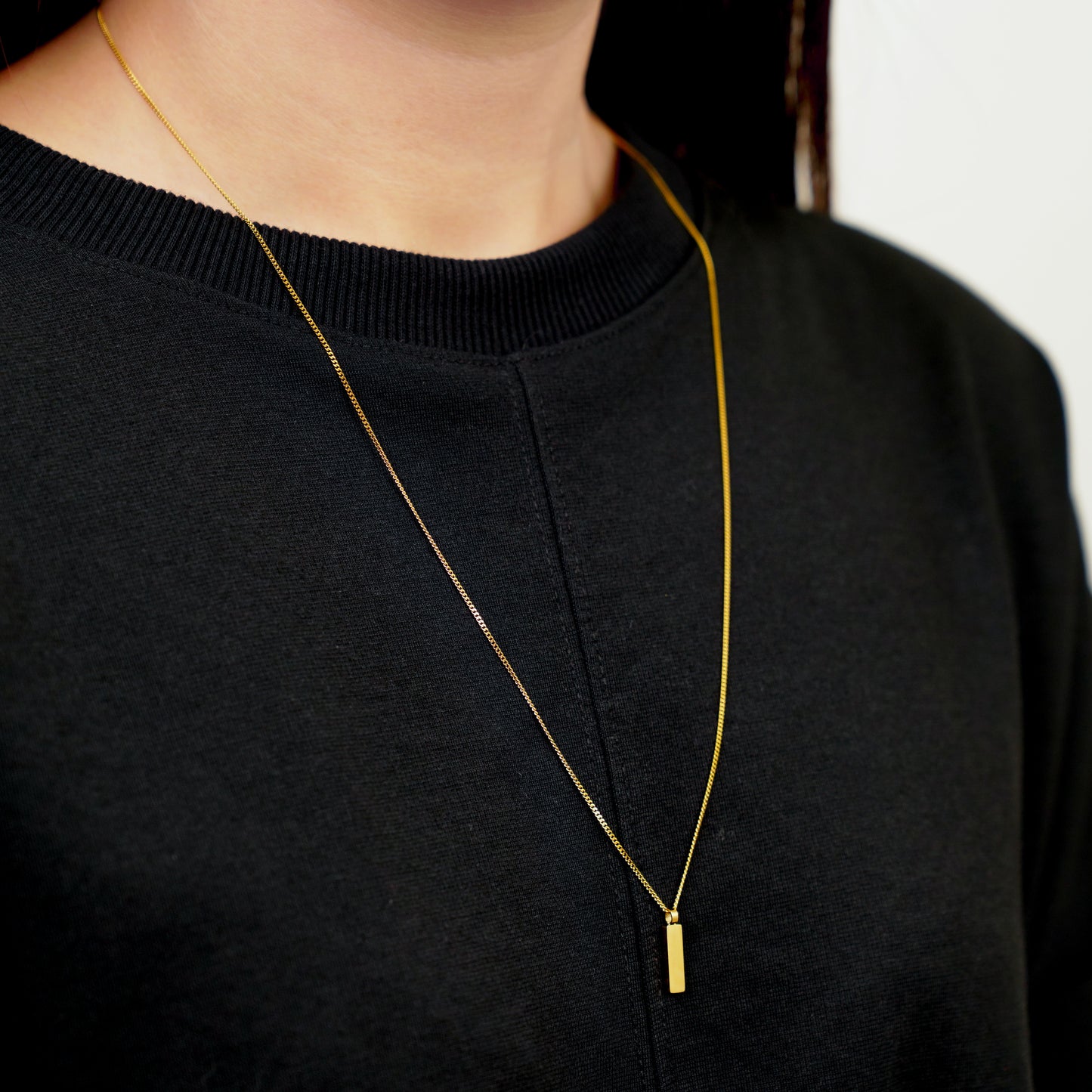 Square plate necklace (cne0110g)