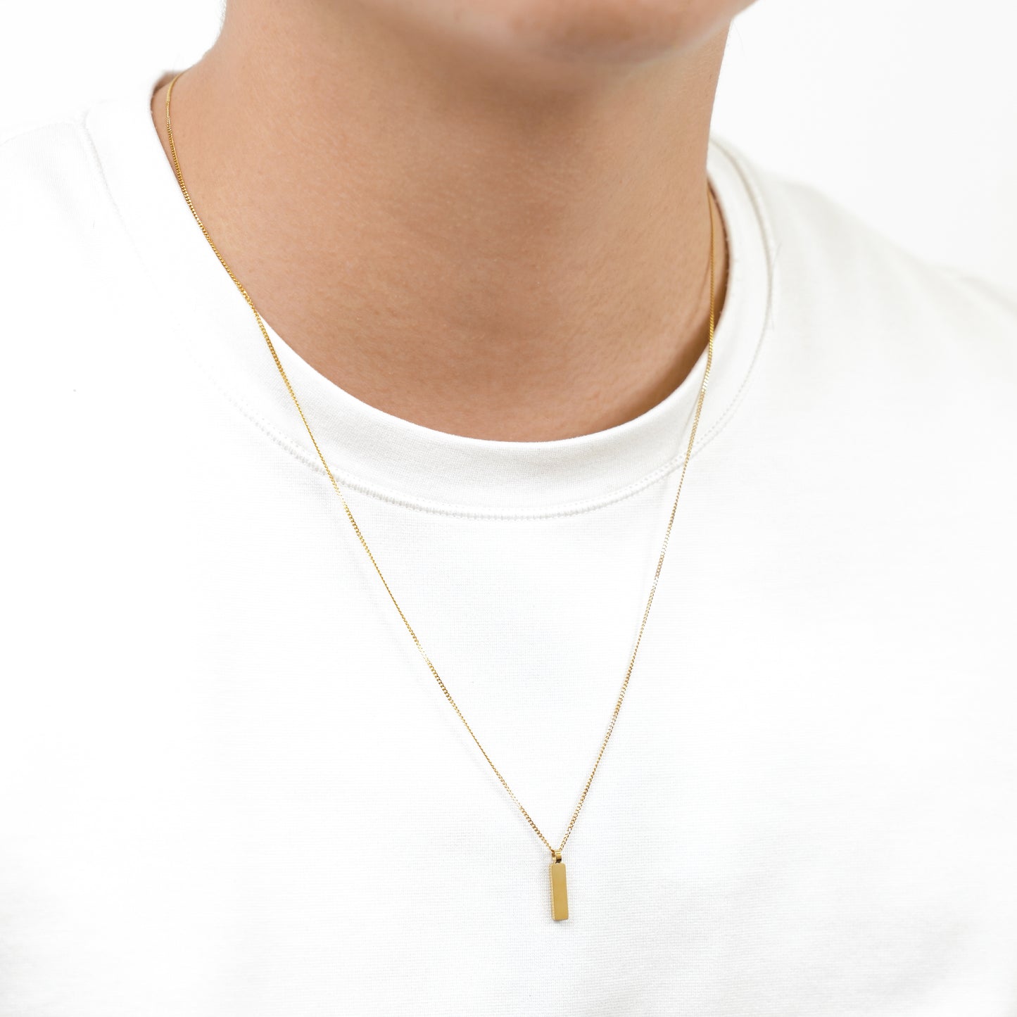 Square plate necklace (cne0110g)