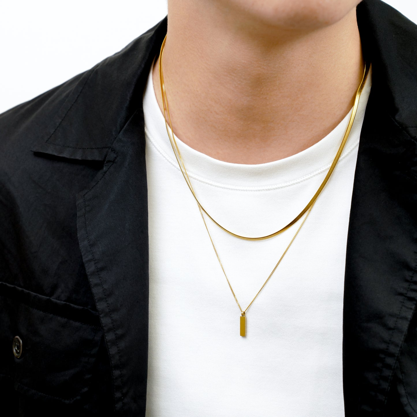 Square plate necklace (cne0110g)