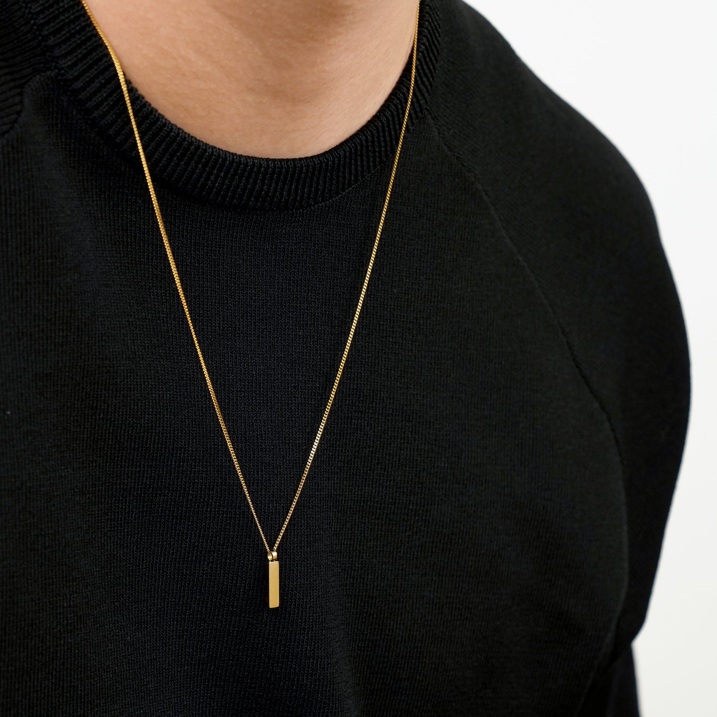 Square plate necklace (cne0110g)