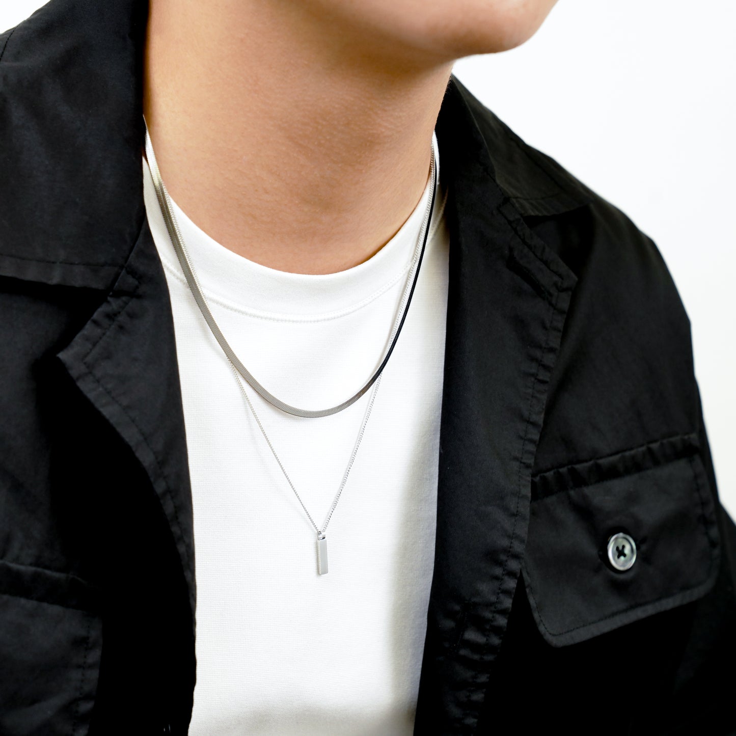 Square plate necklace (cne0111s)