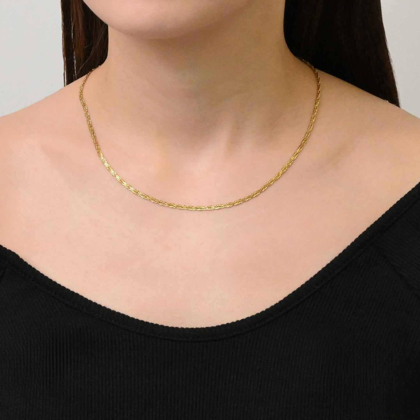 Flat rope chain necklace(rne0014g)