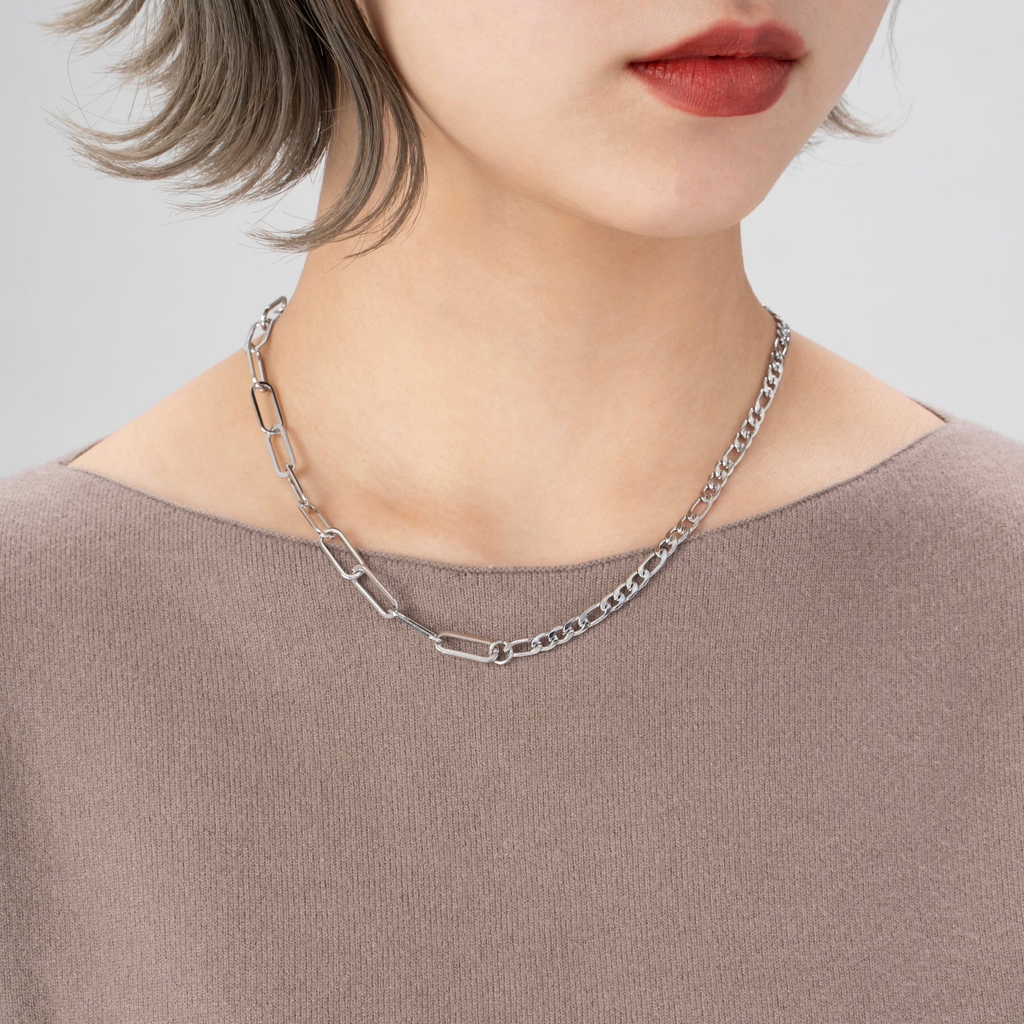 Two types chain necklace(rne0051s)