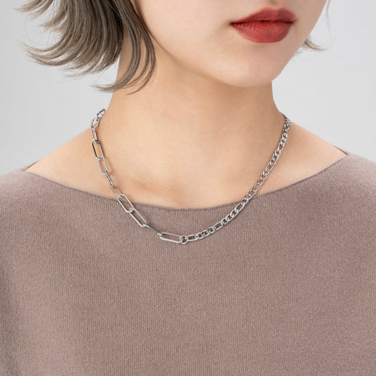 Two types chain necklace(rne0051s)