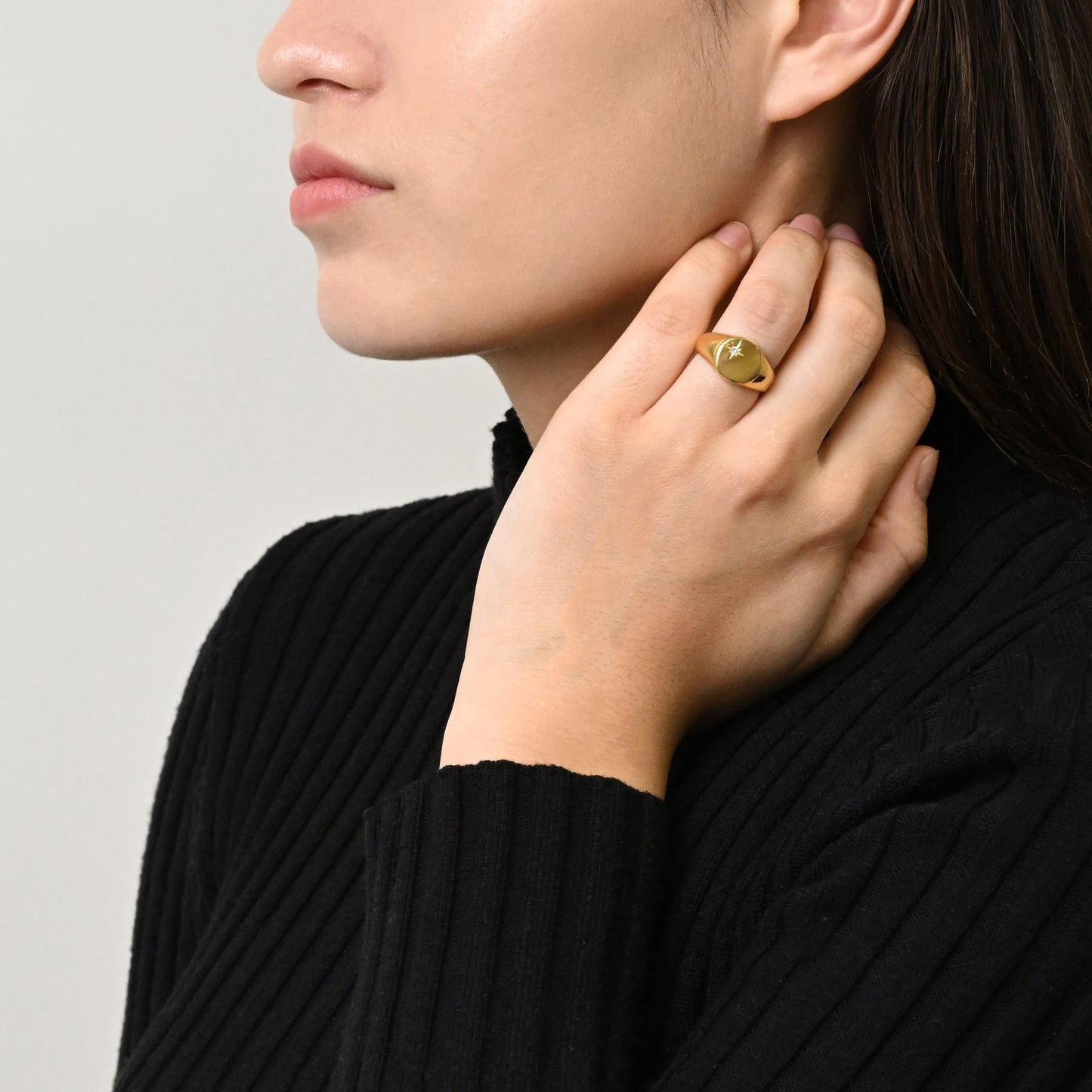 Sun cz signet ring(rri0032g)
