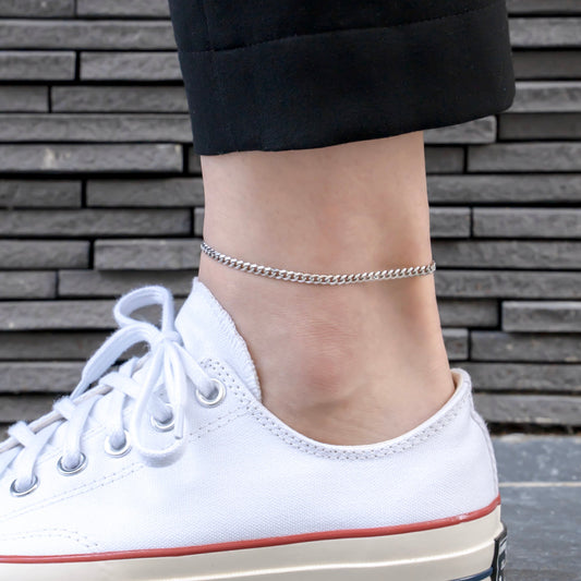 Flat link chain anklet(can0002s)