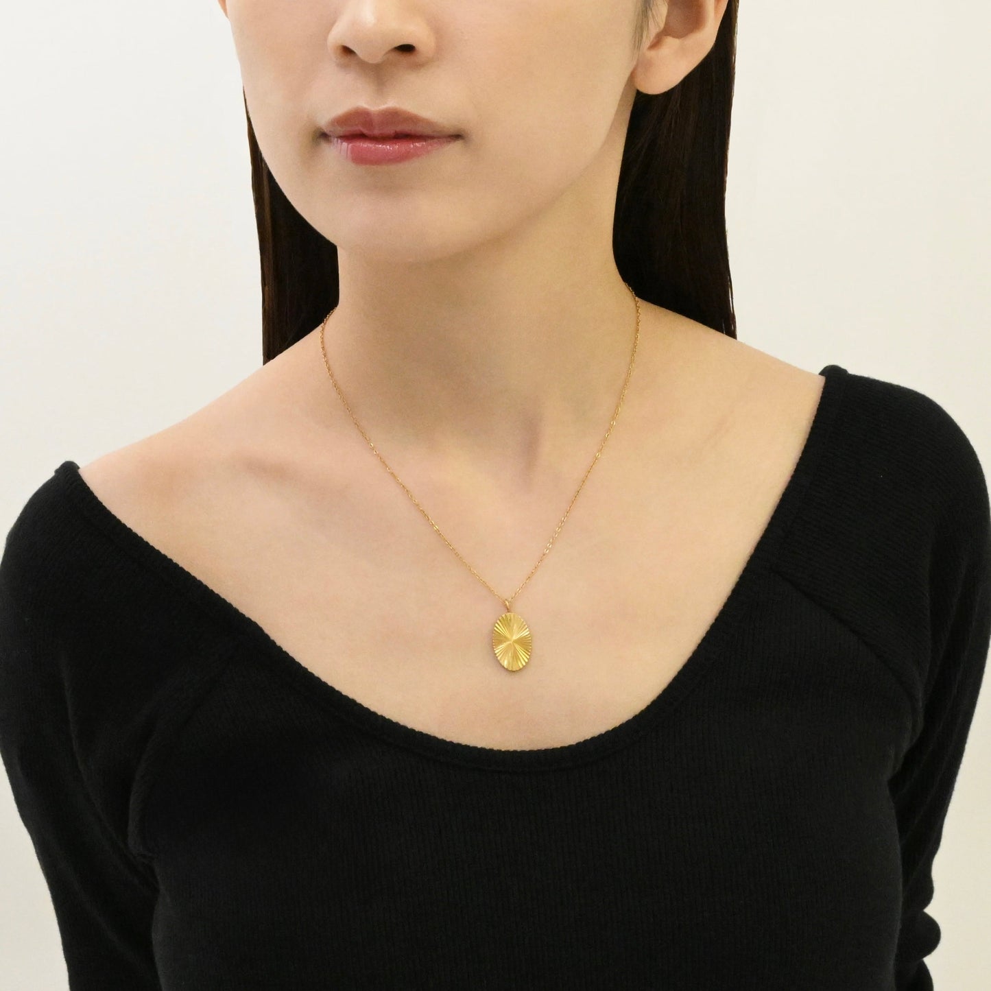 Jagged vertical circle necklace(rne0089g)