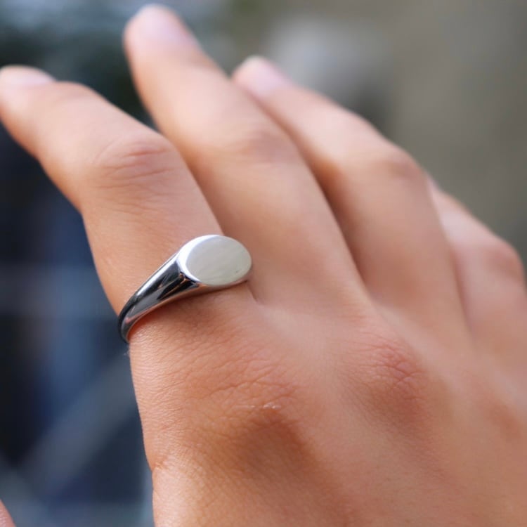 Slim circle signet ring(cri0036s)