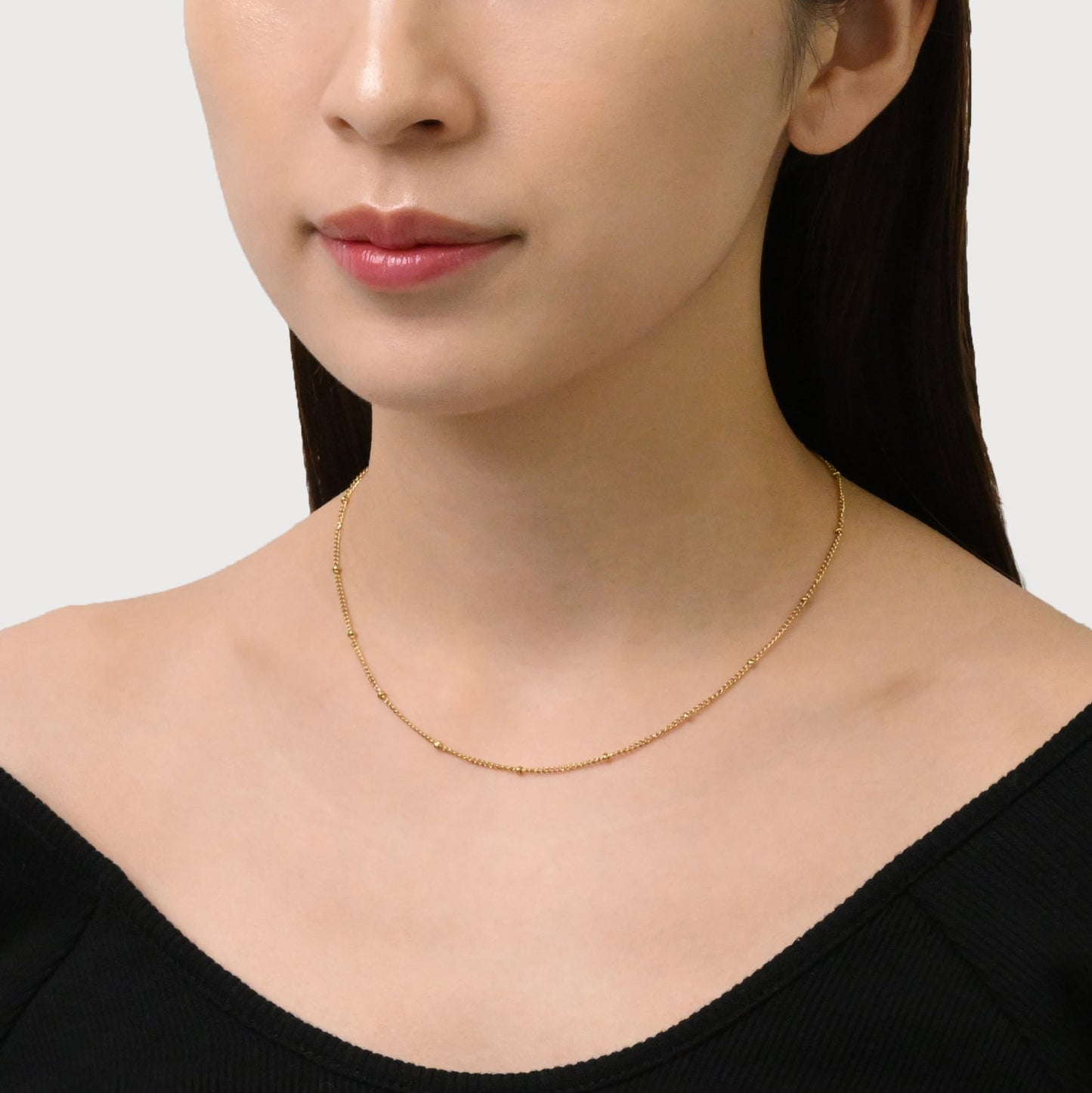 Dot chain necklace(rne0074g)