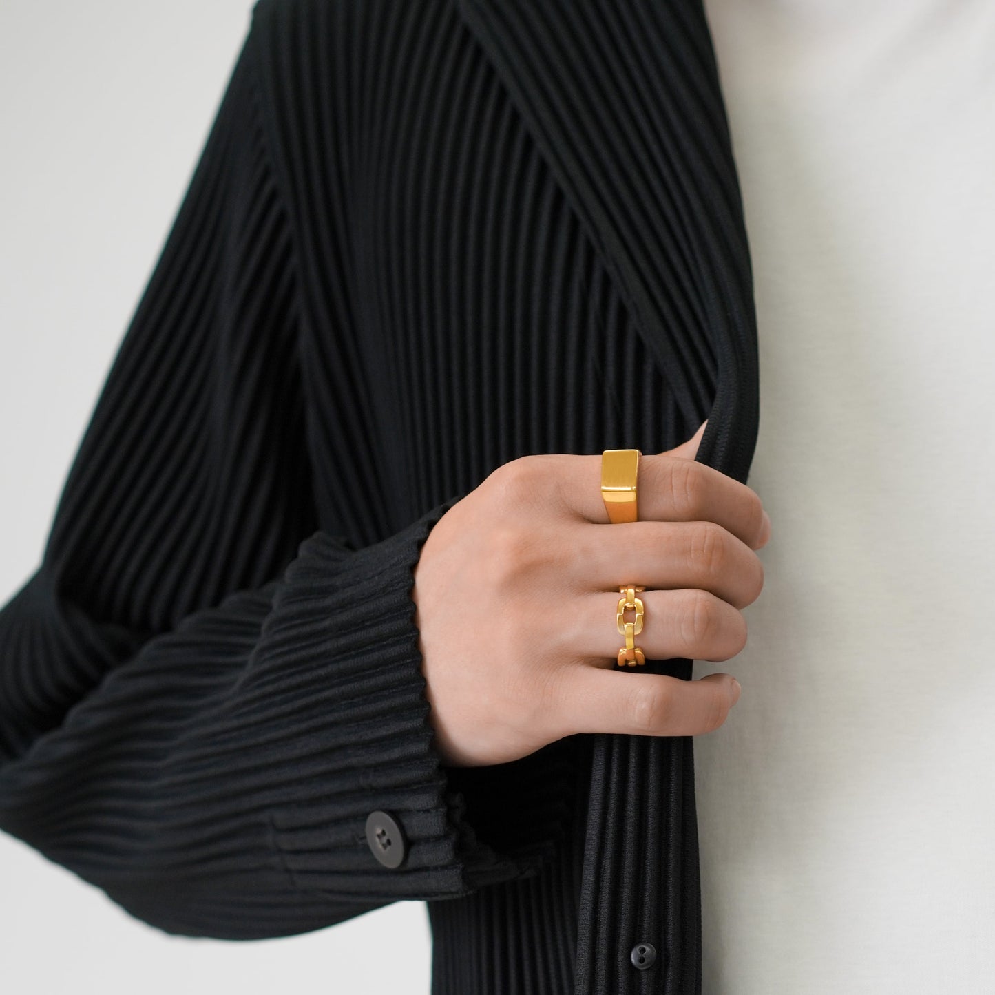Slim square signet ring(cri0039g)