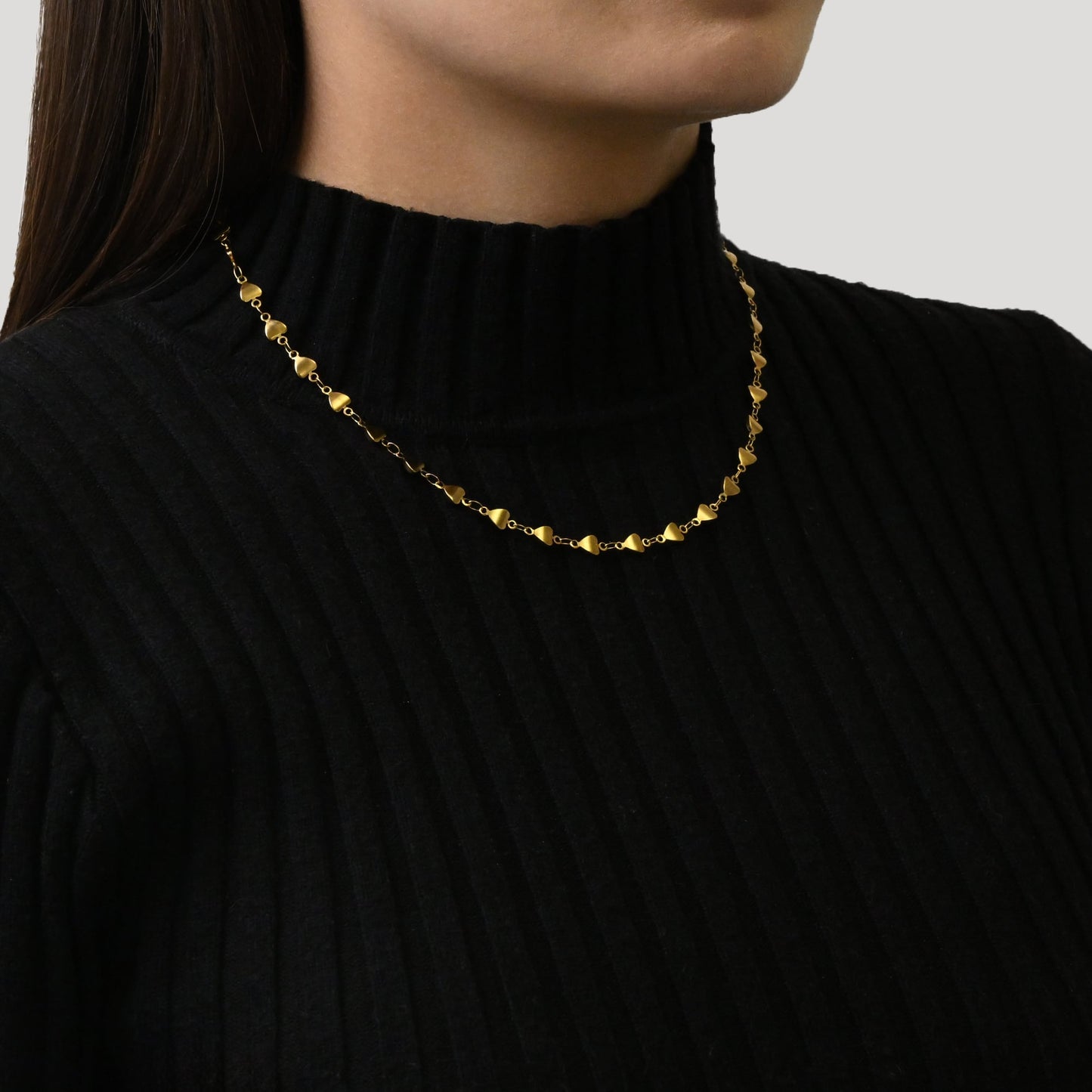 Heart chain necklace(rne0100g)