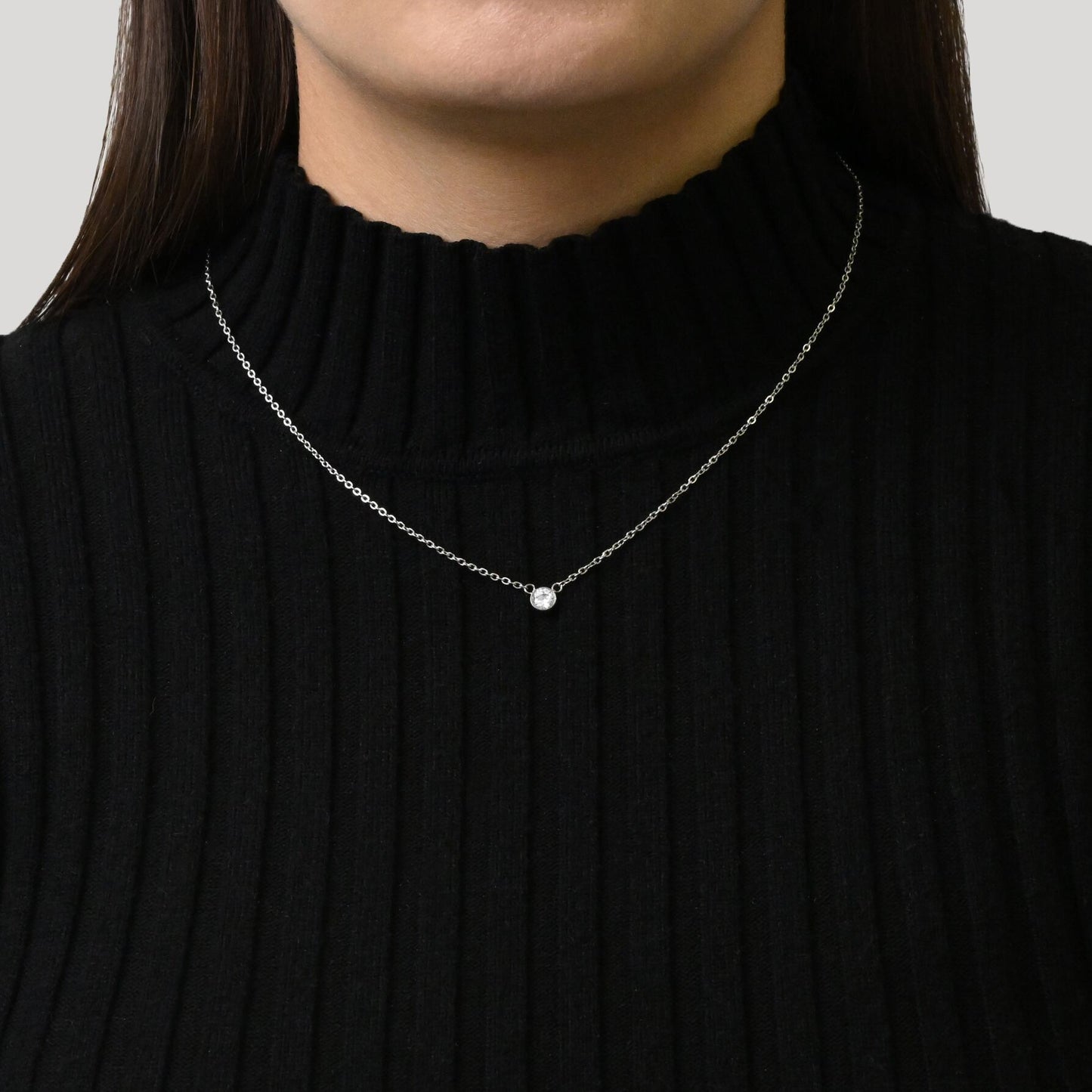 Single zirconia necklace(rne0106s)