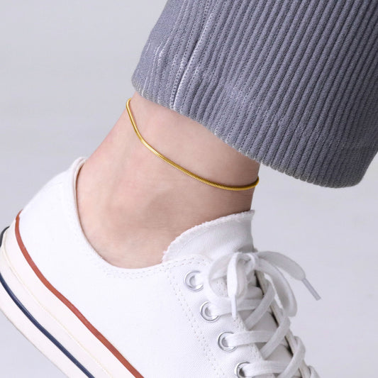 Round snake chain anklet(can0007g)