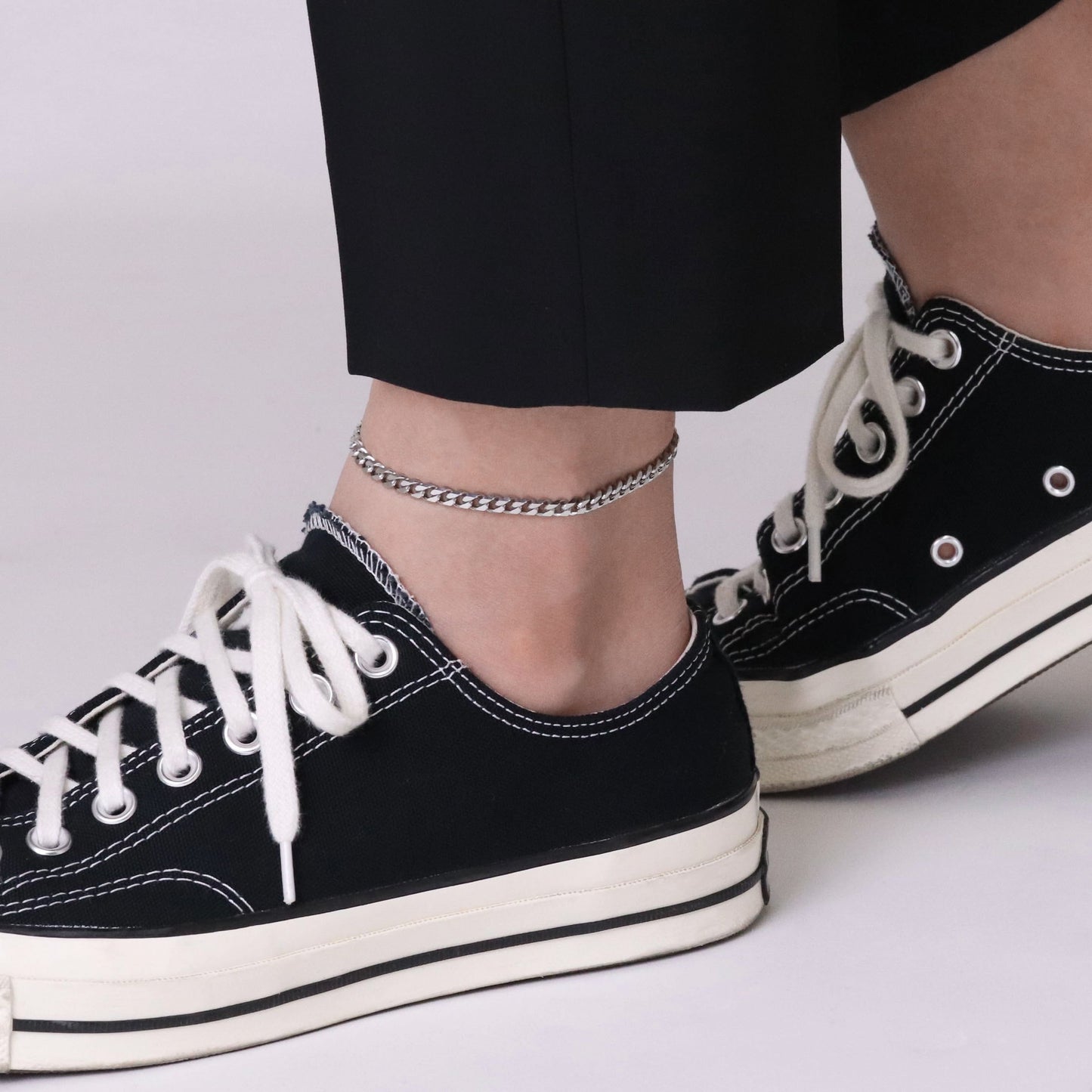 Flat link chain anklet(can0002s)