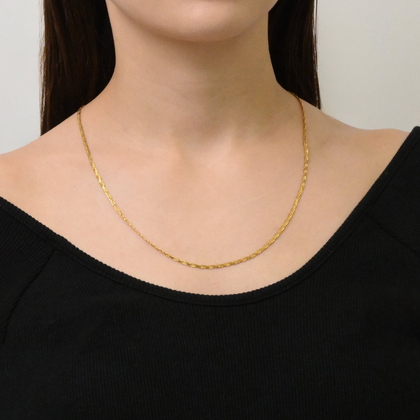Flat rope chain necklace(rne0014g)