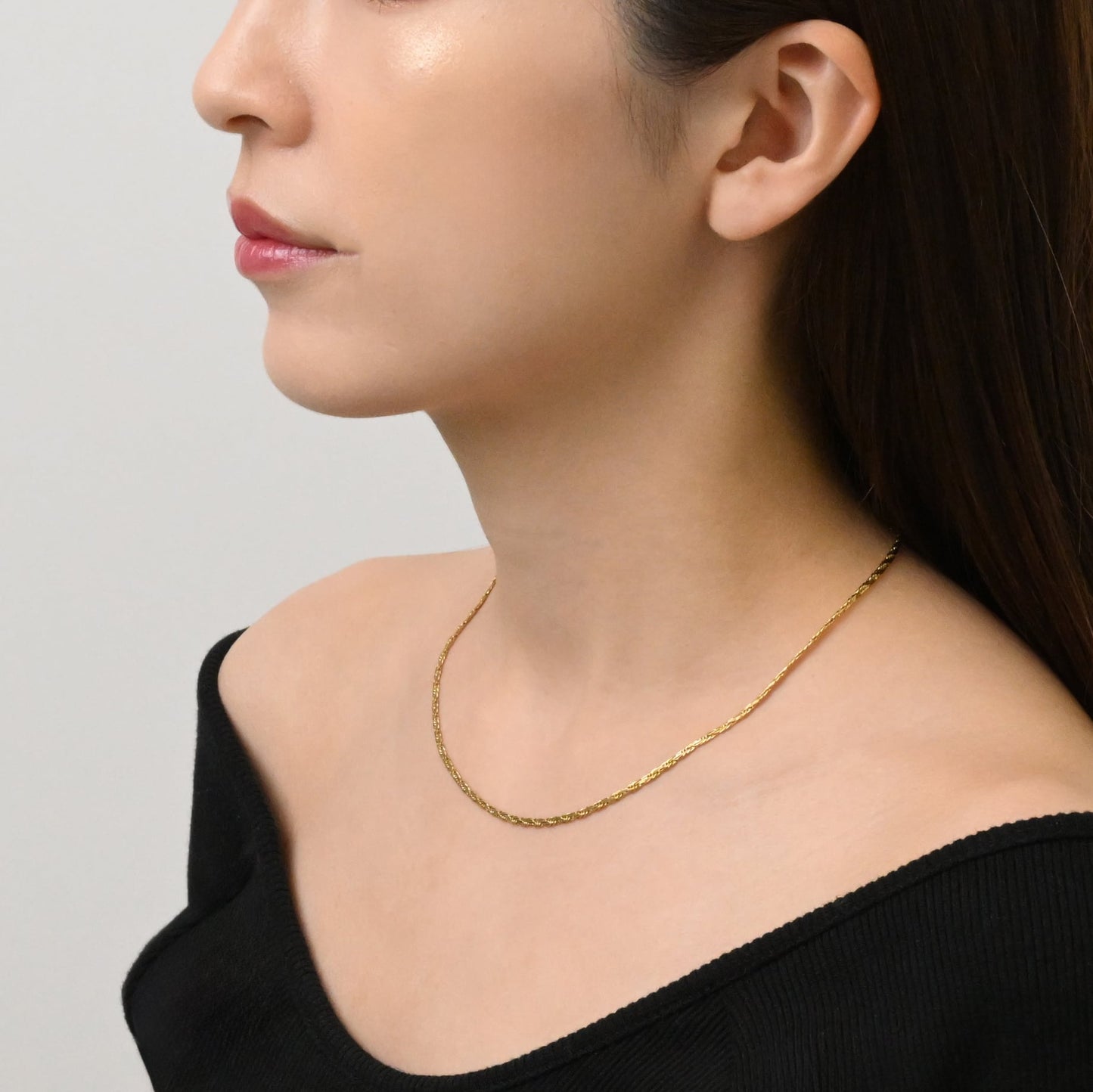 Flat rope chain necklace(rne0014g)