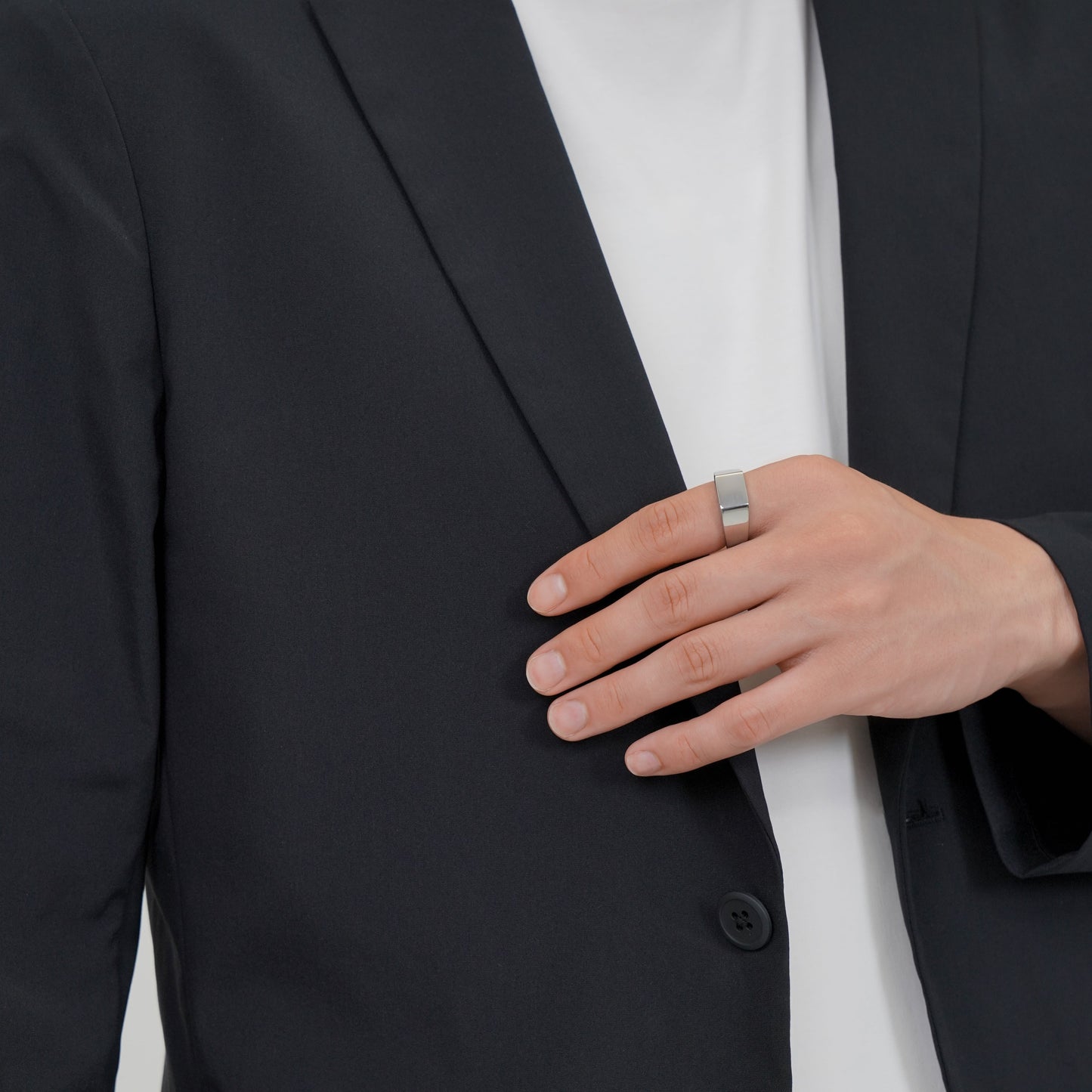 Slim square signet ring(cri0040s)