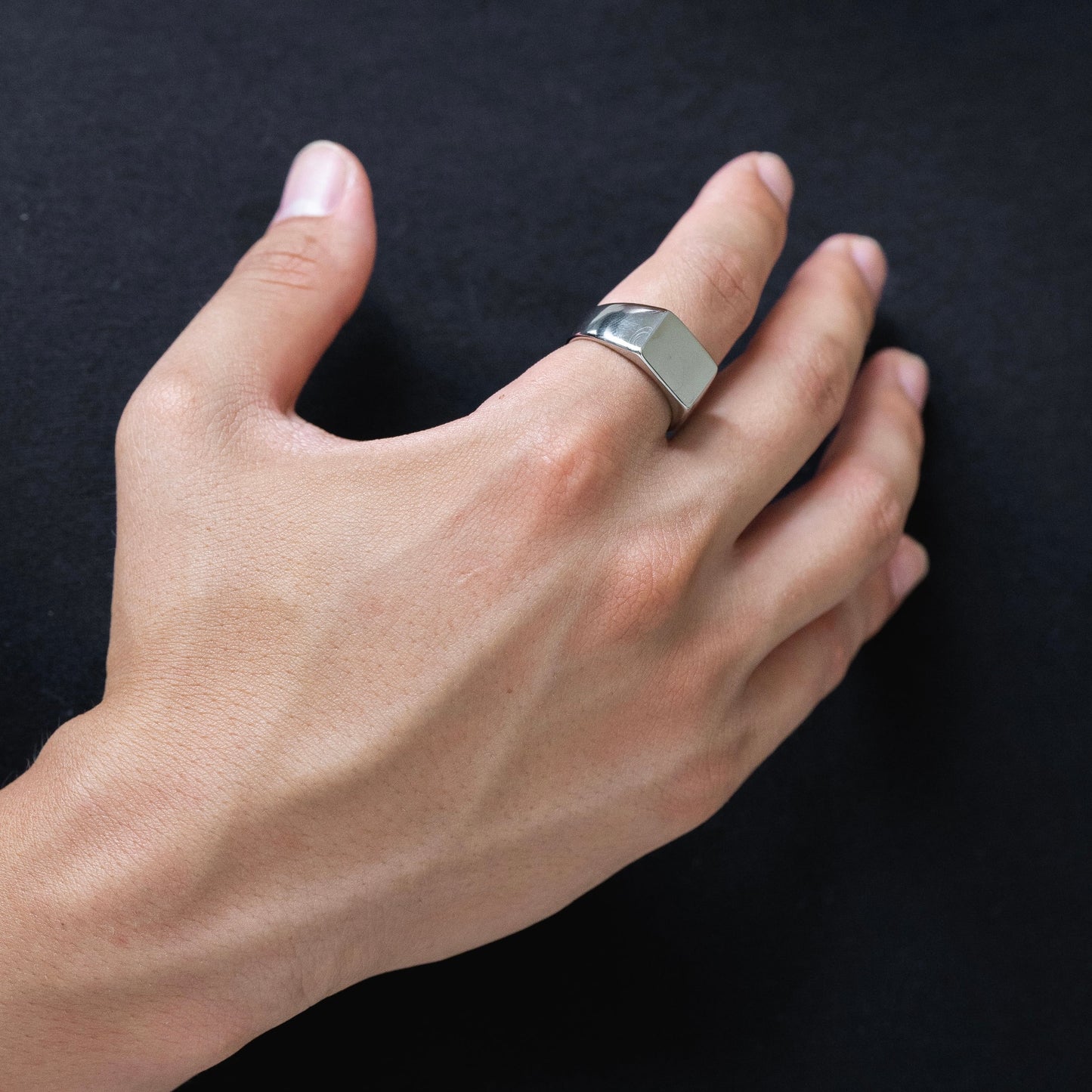 Slim square signet ring(cri0040s)