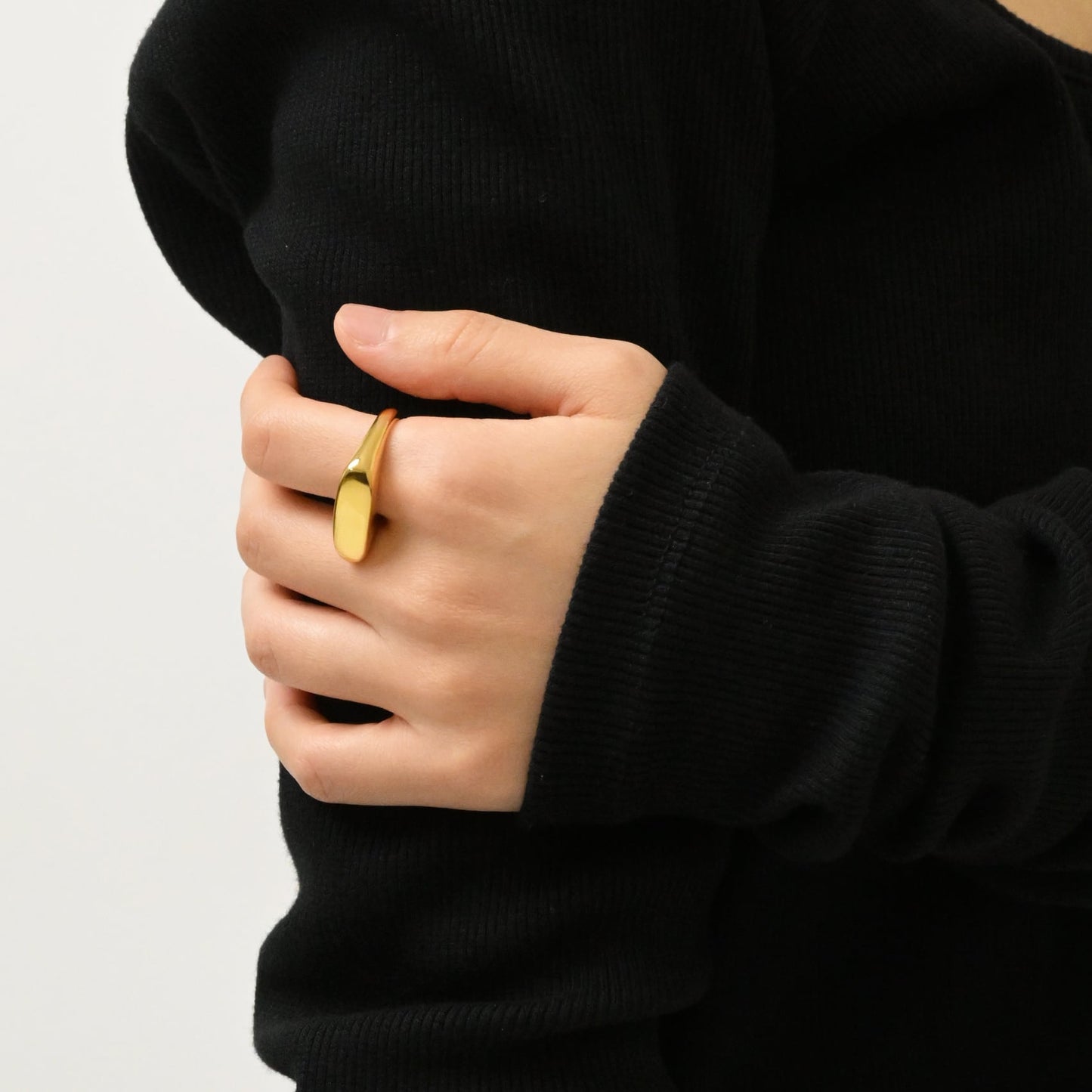 Unique ellipse signet ring(rri0063g)