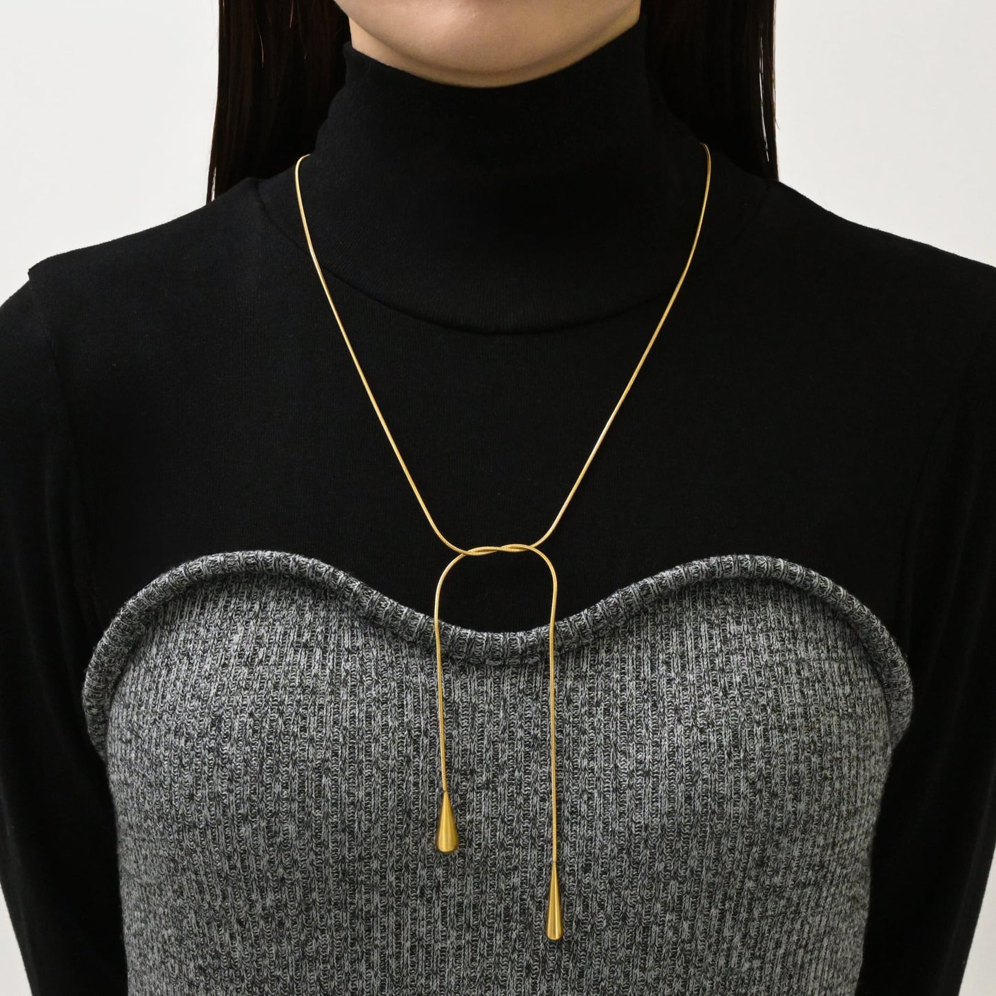 Drop long snake necklace(rne0086g)