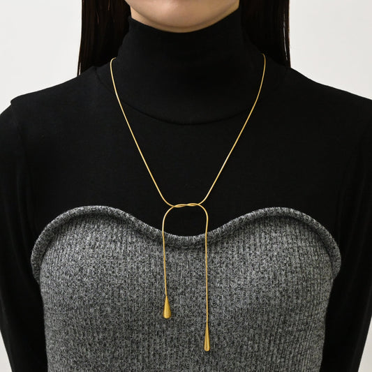 Drop long snake necklace(rne0086g)