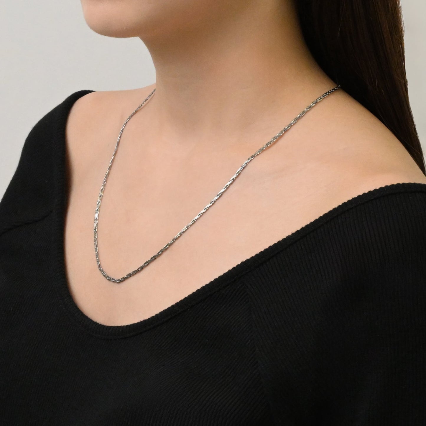 Flat rope chain necklace(rne0015s)