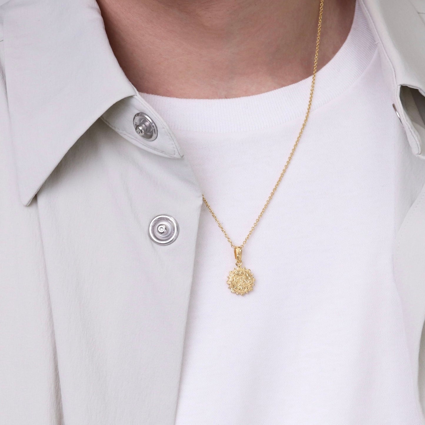 Hawaiian scroll sun necklace(Hne0001g)
