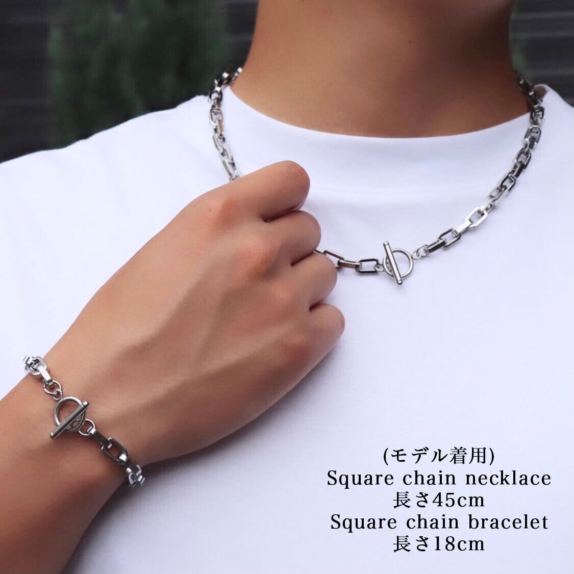 Square chain necklace(cne0049s)
