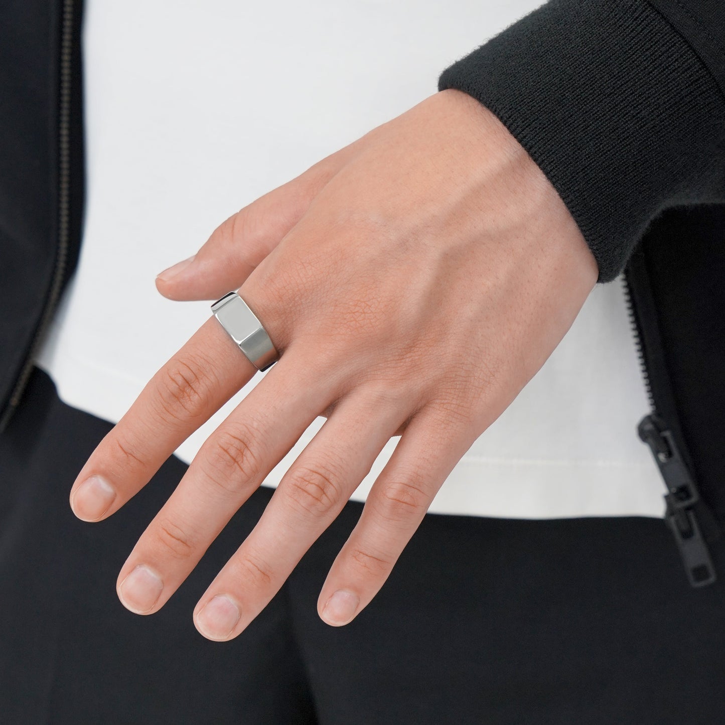 Slim square signet ring(cri0040s)