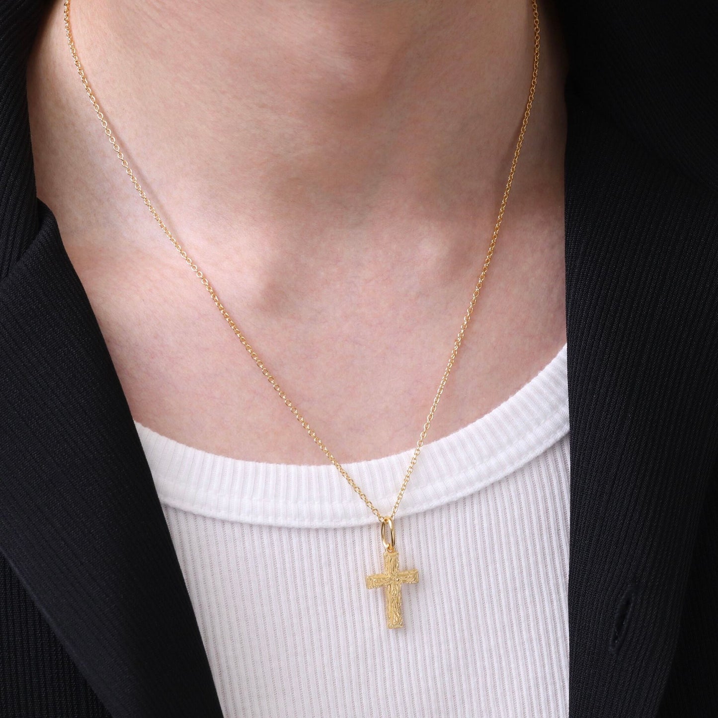 Hawaiian scroll cross necklace(Hne0009g)