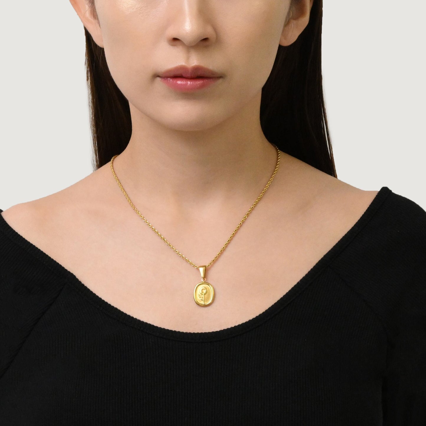 Flower pendant necklace(rne0070g)