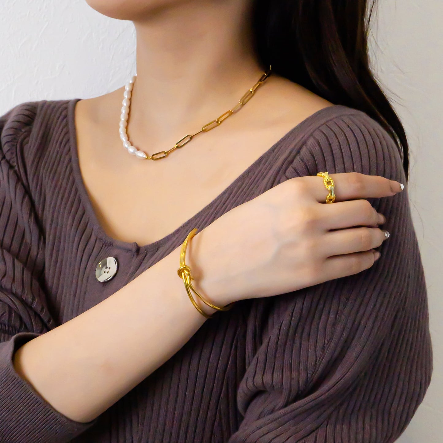 Twist knot bangle(rba0003g)