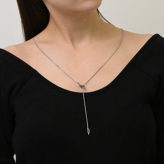 Knot long chain necklace(rne0057s)