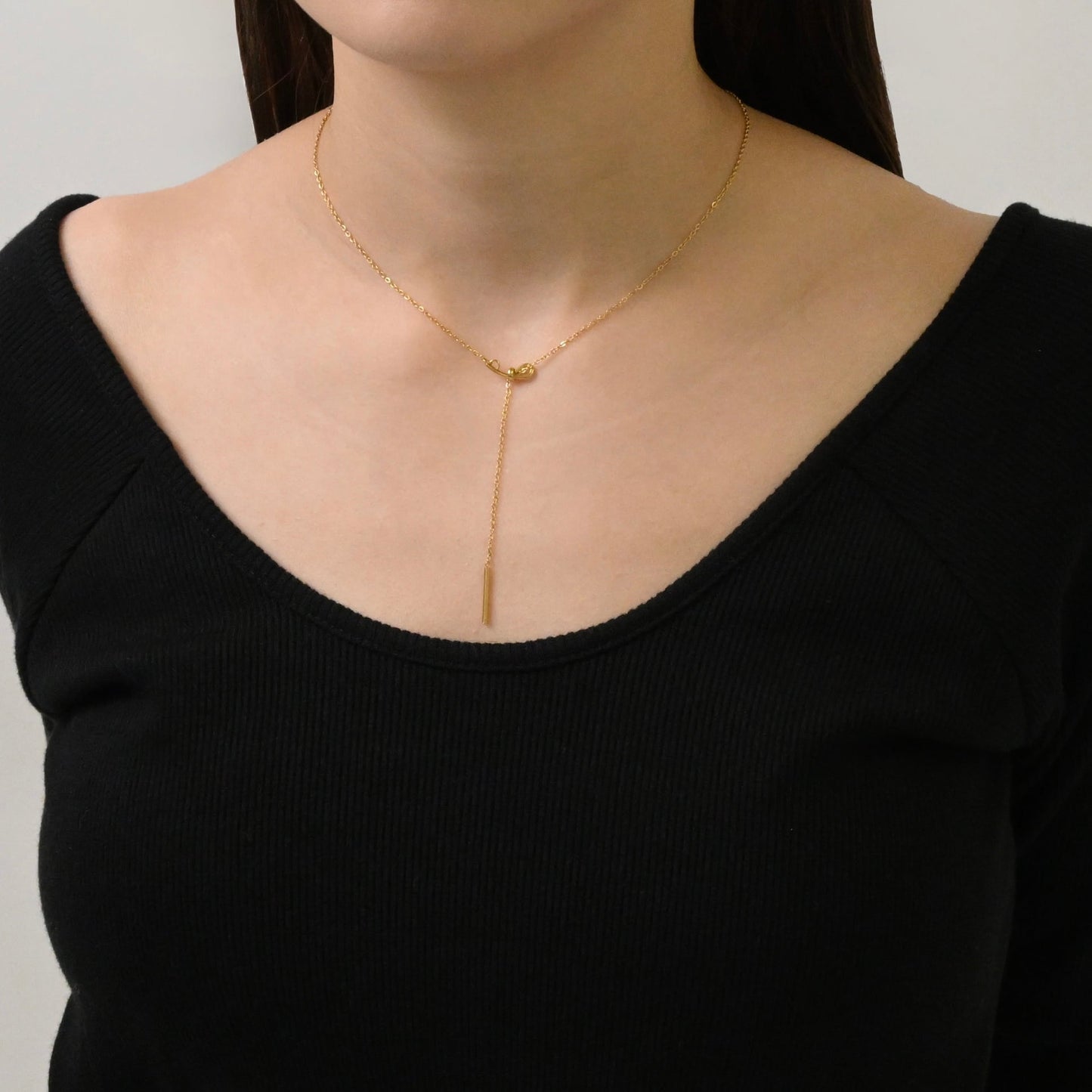 Thin stick long necklace(rne0082g)