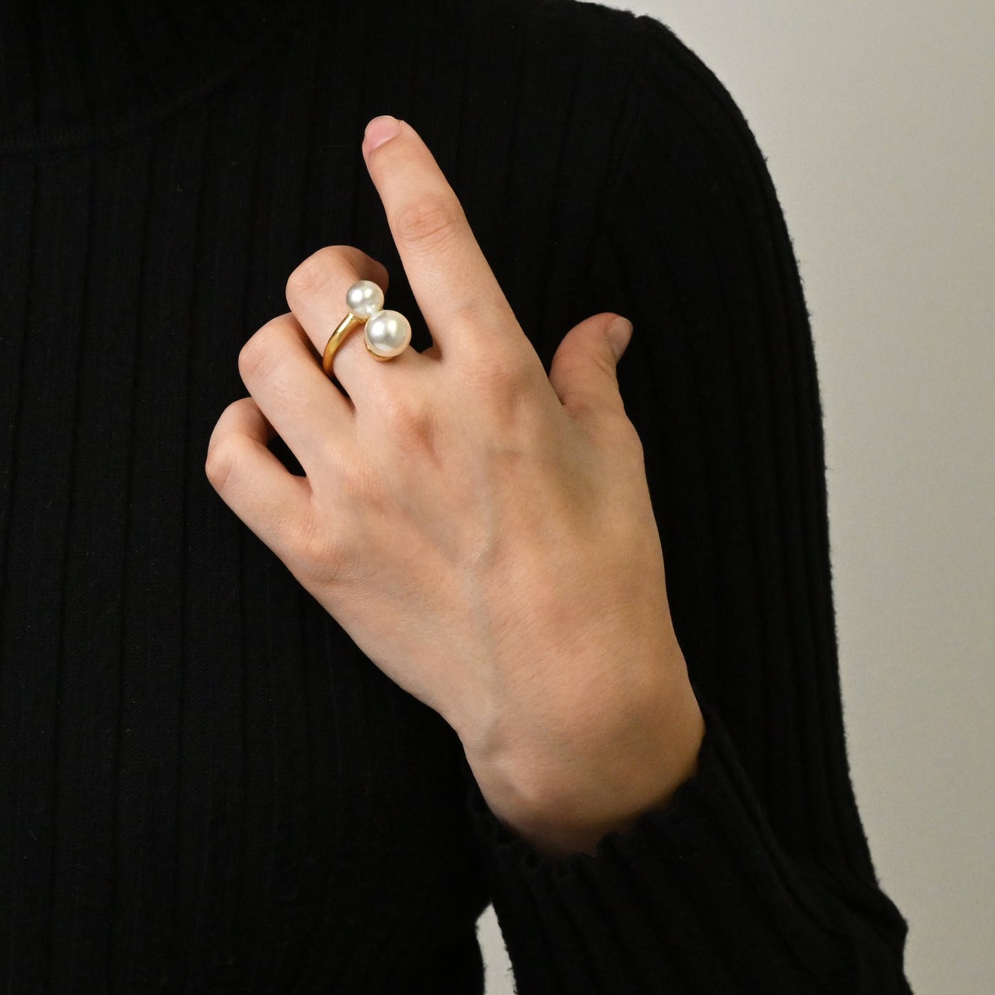 Double pearl ring(rri0016g)