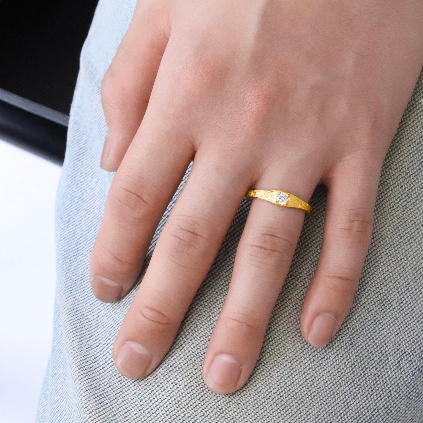 Hawaiian scroll zirconia ring(Hri0001g)