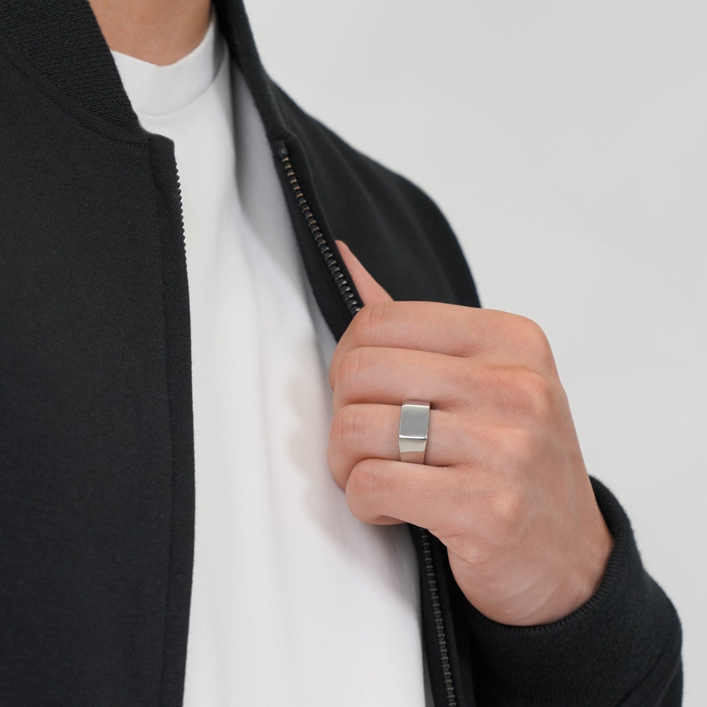 Slim square signet ring(cri0040s)
