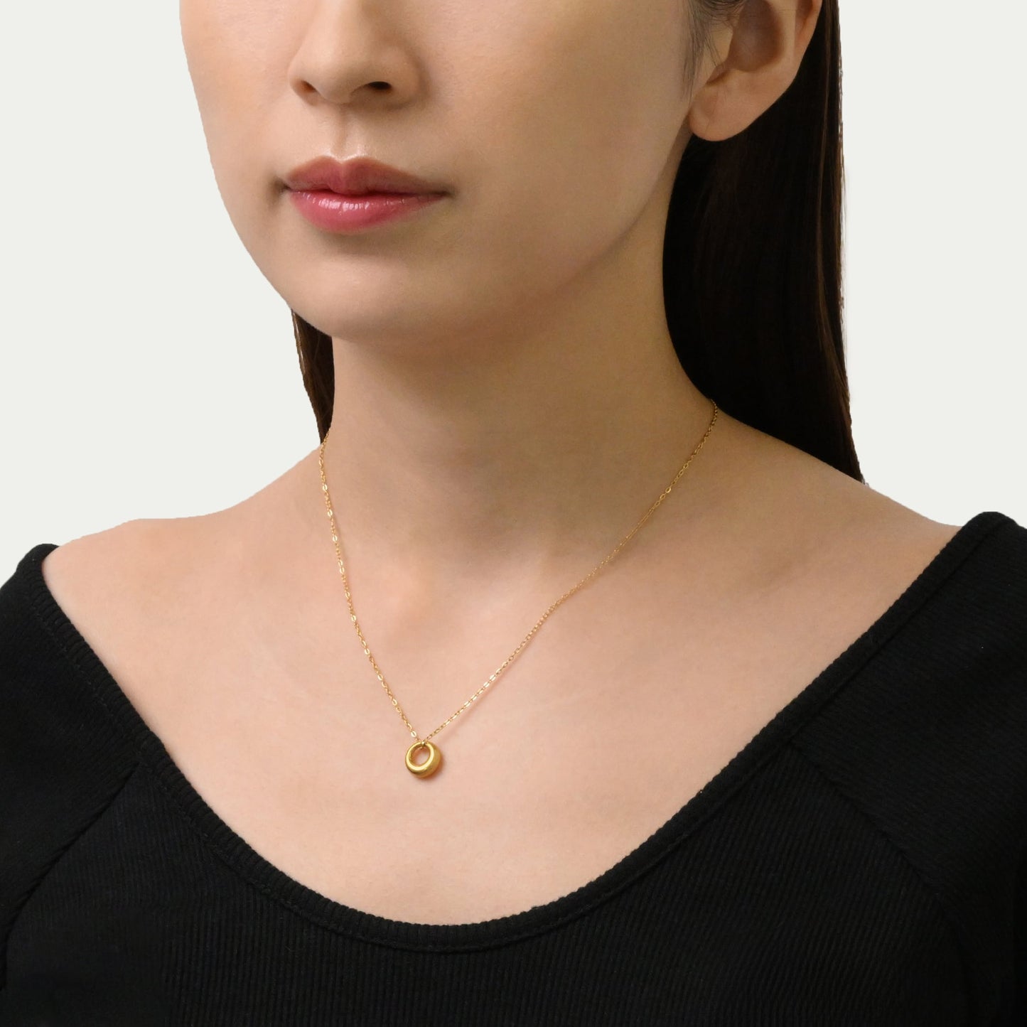 Drop circle necklace(rne0078g)